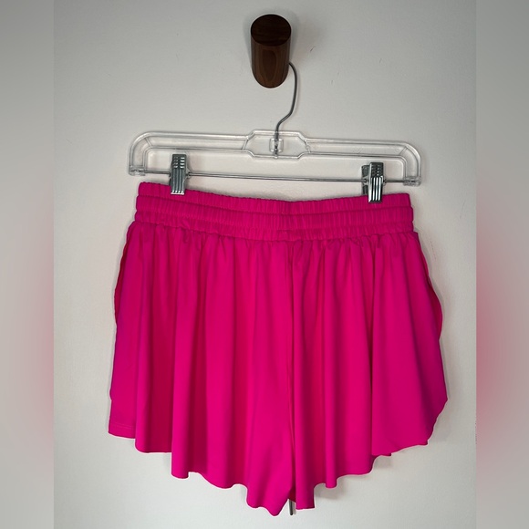 Athletic Drawstring Flowy Shorts in Pink, Size Small - Picture 2 of 4